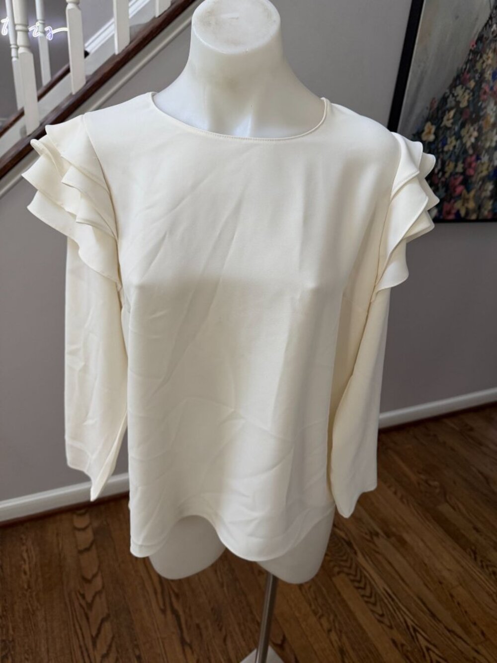 Amanda Uprichard Margaret Ruffle Top Blouse White Size Medium